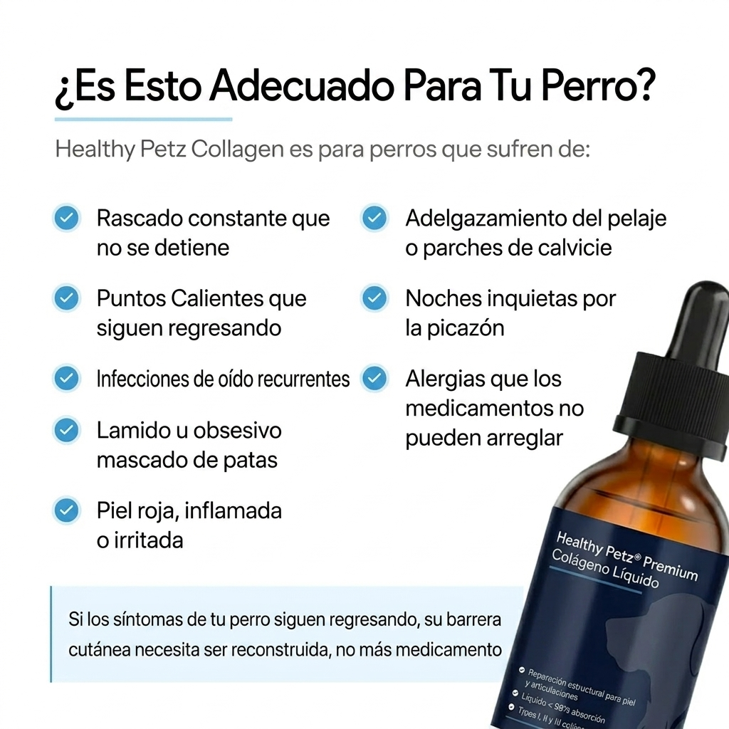 Colágeno líquido Healthy Petz Premium ⏤ Piel sana sin comezón en 30 Días