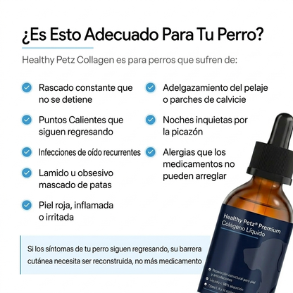 Colágeno líquido Healthy Petz Premium ⏤ Piel sana sin comezón en 30 Días